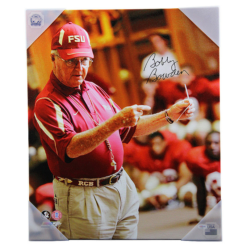 Bobby Bowden Autographed Signed FSU Stretched Half Time Speech Canvas - PSA/DNA 