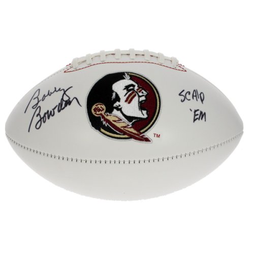 Bobby Bowden Autographed Signed FSU White Panel Football - Scalp Em Inscription - PSA 