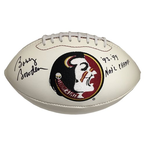 Bobby Bowden FSU Autographed Signed W/P Logo Football - 93-99 Nat'l Champs Inscription - PSA 