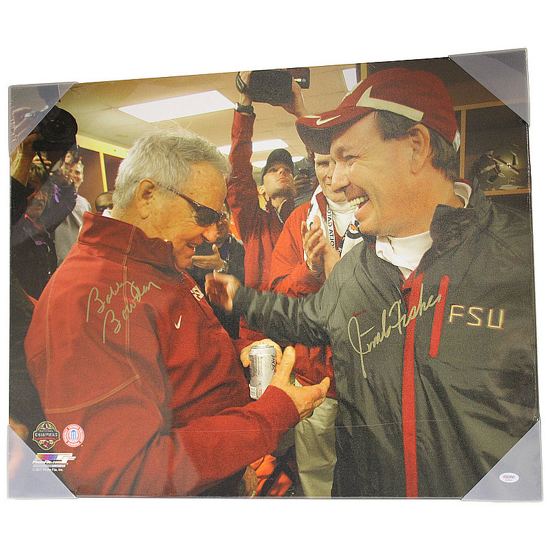 Bobby Bowden & Jimbo Fisher Autographed Signed FSU 24x30 Horizontal Canvas Print-PSA 