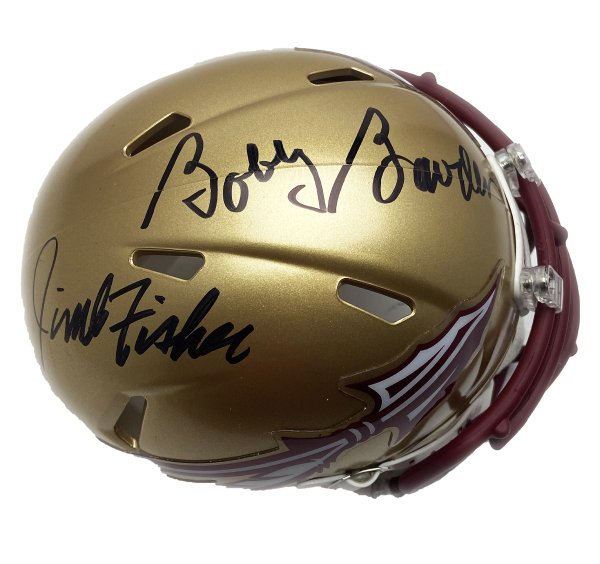 Bobby Bowden & Jimbo Fisher FSU Autographed Signed Riddell Speed Mini Helmet - PSA/DNA 