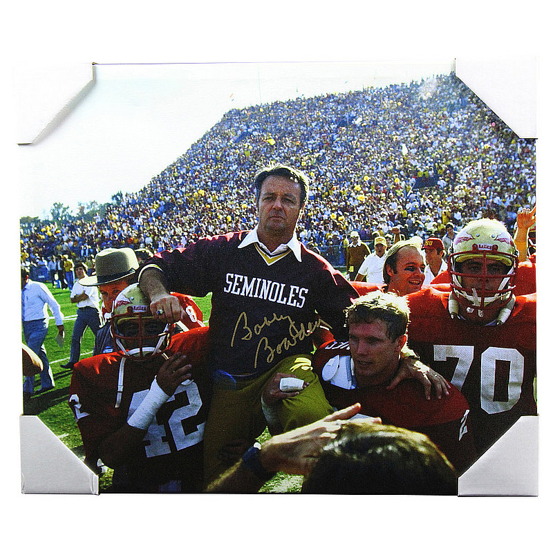Bobby Bowden Signed FSU Stretched Carried on Shoulders 24x20 Canvas -