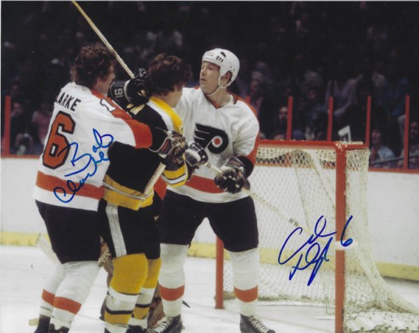 Bobby Clarke Autographed Signed & Andre Dupont 8X10 Philadelphia Flyers Photo - Autographs