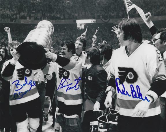 Bobby Clarke Bernie Parent Signed Flyers 16x20 Cup Photo JSA