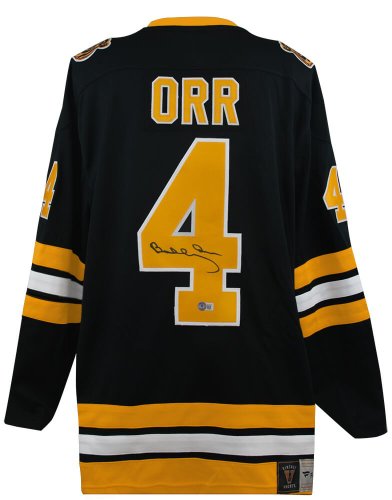 Bobby Orr Autographed Signed Boston Bruins Black Fanatics Vintage Hockey Premier Hockey Jersey - (Beckett) 