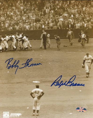Bobby Thomson Autographed Signed & Ralph Branca Ny Giants & Brooklyn Dodgers 8X10 Photo - Autographs 