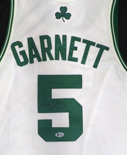 Boston Celtics Kevin Garnett Autographed Signed White Adidas Jersey Size 44 Beckett Beckett 