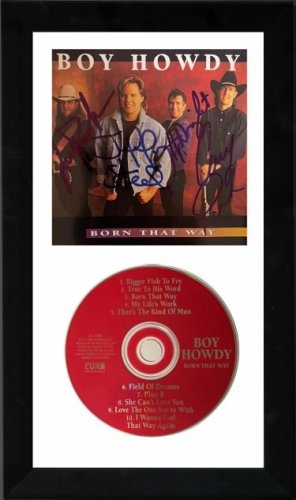 Boy Howdy Band Autographed Signed 1995 Born That Way Album Cover Booklet w/ CD 6.5x12 Custom Framing COA Cary & Larry Park/Jeffery Steele, 