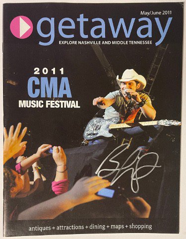 Brad Paisley Autographed Signed 2011 Getaway CMA Music Festival Full Magazine- Beckett Review 