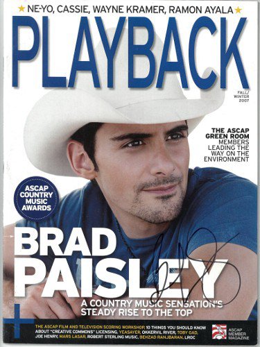 Brad Paisley Autographed Signed Playback Full Magazine Fall/Winter 2007- JSA #DD63015 (no label) 