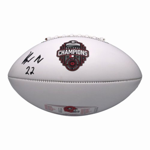 Branson Robinson Autographed Signed Georgia Bulldogs Back-To-Back Champions Logo White Panel Football - Beckett Authentic