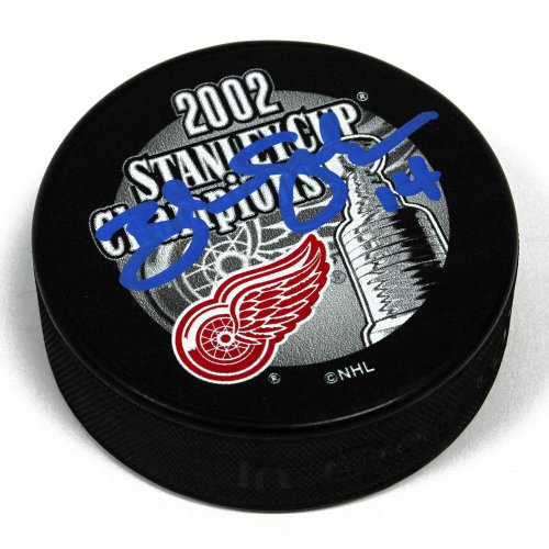 Brendan Shanahan Detroit Red Wings Autographed Signed 2002 Stanley Cup Puck