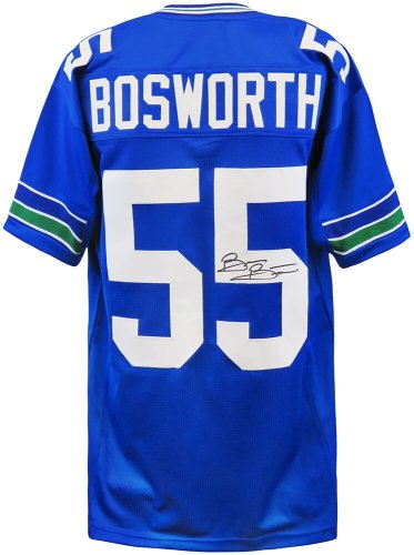 Brian Bosworth Seattle Seahawks Autographed Mitchell & Ness Blue