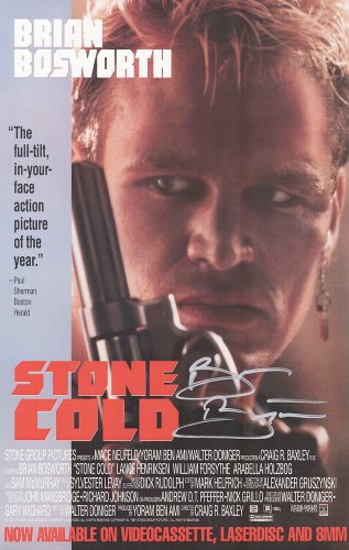 Brian Bosworth Autographed Signed 'Stone Cold' 11x17 Movie Poster