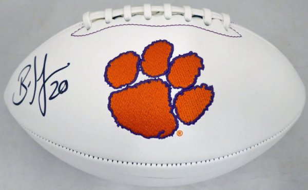 Brian Dawkins Autographed Signed Clemson Tigers White Logo Football Beckett Beckett 