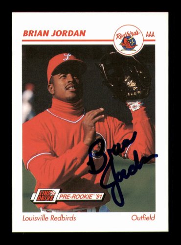 Brian Jordan Autographed 1991 Impel Rookie Card #238 Louisville Redbirds #184329