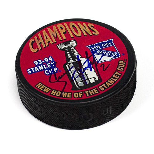 Brian Leetch New York Rangers Autographed Signed 1994 Stanley Cup Puck