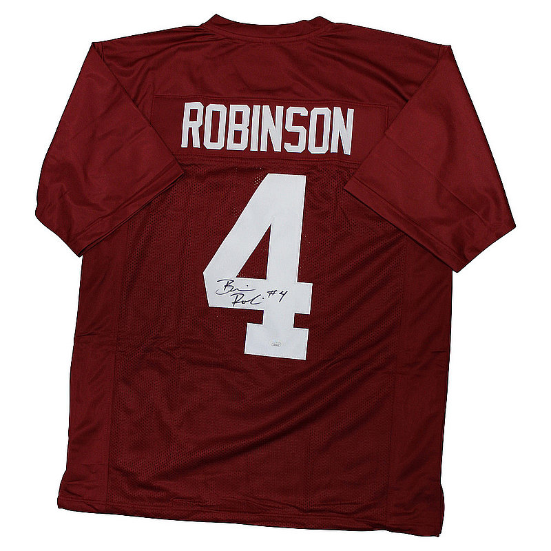 Brian Robinson Jr. Autographed Alabama Crimson Tide Custom Crimson Jersey - JSA