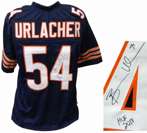 Brian Urlacher Autographed Signed Navy Custom Football Jersey w/HOF 2018 