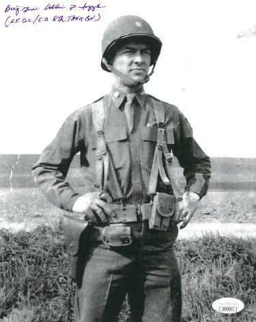 Brigadier General Albin F. Irzyk Autographed Signed Vintage WWII Easy 8 Vintage B&W 8x10 Photo CO 8th Tank Battalion- JSA Hologram #DD64521 