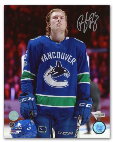 Bo Horvat Vancouver Canucks Autographed Signed Black Retro 50th Anniversary  8x10 Photo