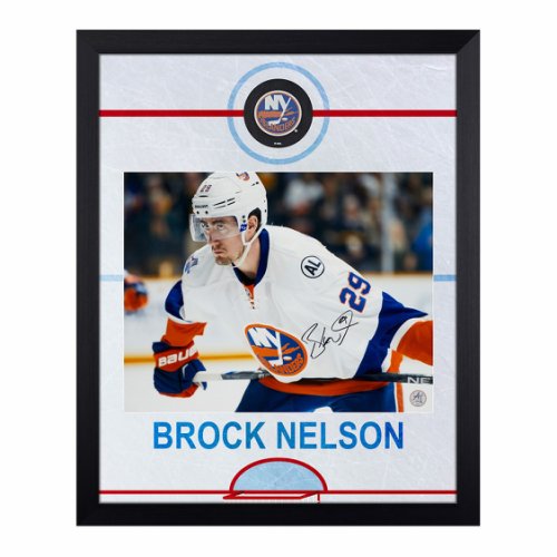 Brock Nelson Autographed Signed New York Islanders Graphic Rink 19x23 Frame