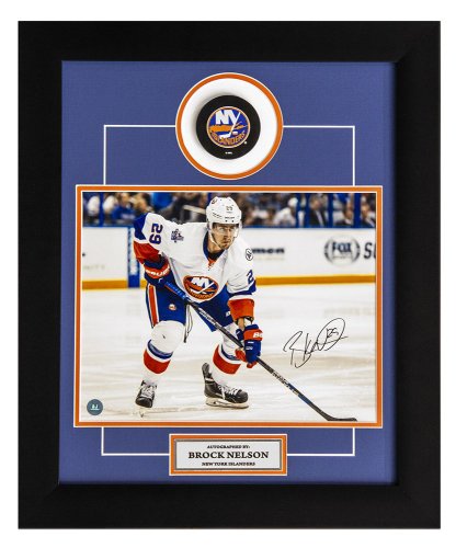 Brock Nelson New York Islanders Autographed Signed Hockey 20x24 Puck Frame