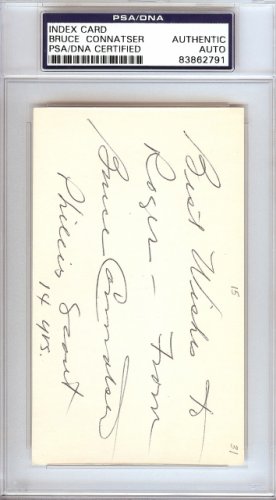 Bruce Connatser Autographed Signed 3X5 Index Card Philadelphia Phillies, Detroit Tigers "To Roger" PSA/DNA 
