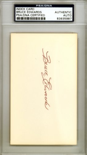 Bruce Edwards Autographed Signed 3X5 Index Card Brooklyn Dodgers PSA/DNA 