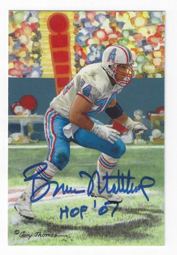Bruce Matthews Autographed Signed Houston Oilers Goal Line Art Card - Autographs