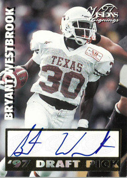 Bryant Westbrook Autographed Signed 1997 Draft Pick VISION SIGNINGS Football Card (Texas Longhorns) 