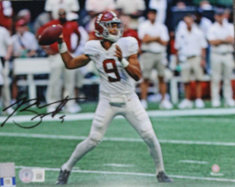 Bryce Young Autographed Signed Alabama Crimson Tide 8x10 Throw in All White Photo - Beckett 