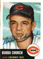 Bubba Church Autographed Signed 1953 Topps Archives Card - Autographs