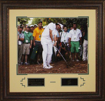 Bubba Watson Autographed Signed 2012 Masters 16x20 Photo - Engraved Signature Series 22x30 Premium Leather Framing 