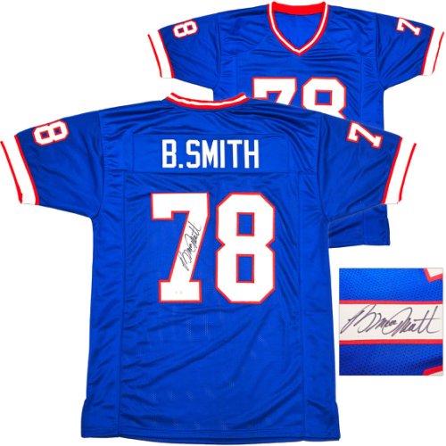 Buffalo Bills Bruce Smith Autographed Blue Jersey Beckett Beckett Witness #230186