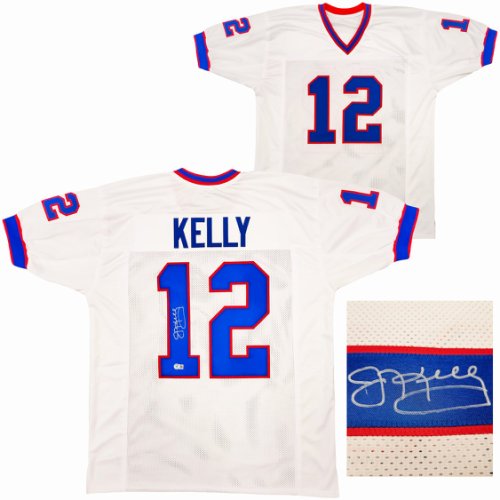 Buffalo Bills Jim Kelly Autographed Signed White Jersey Beckett Beckett Qr #202979 