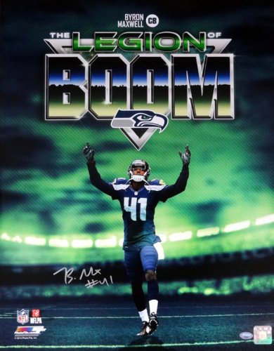 Byron Maxwell Autographed Signed 16X20 Photo Seattle Seahawks Legion Of Boom Mcs Holo #85550 
