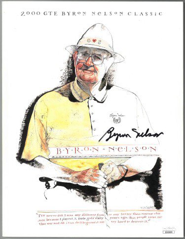 Byron Nelson Autographed Signed 2000 GTE Byron Nelson Classic Golf Program- JSA #EE63403 