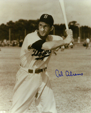 Cal Abrams Autographed Signed Brooklyn Dodgers Vintage B&W 8x10 Photo (close up batting-deceased) 