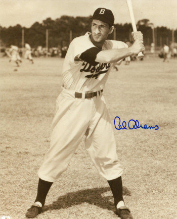 Cal Abrams Autographed Signed Brooklyn Dodgers Vintage Sepia 8x10 Photo (full view batting-deceased) 