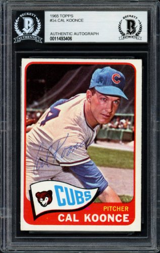 Cal Koonce Autographed 1965 Topps Card #34 Chicago Cubs Beckett Beckett