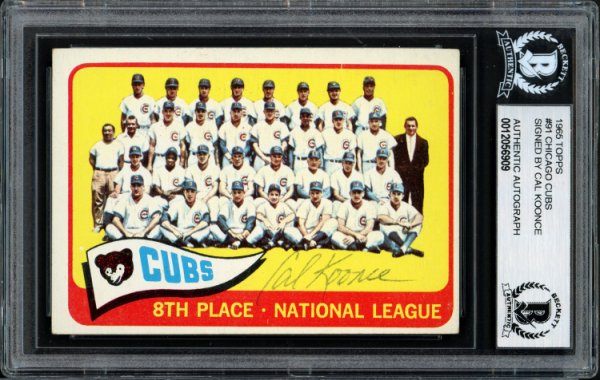 Cal Koonce Autographed 1965 Topps Team Card #91 Chicago Cubs Beckett Beckett