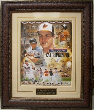 Cal Ripken, Jr. Autographed Signed Baltimore Orioles Collage 16x20 Photo Premium Leather Framing w/ HOF 2007- Ripken Hologram 