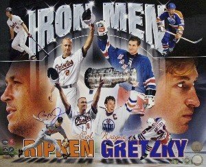 Cal Ripken, Jr. Autographed Signed Ironman/Orioles MLB 16x20 Photo- MLB/Ironclad Holograms w/ Wayne Gretzky 