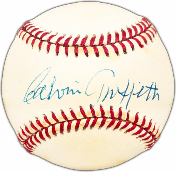 Calvin Griffith Autographed Official Al Baseball Minnesota Twins Owner Beckett Beckett
