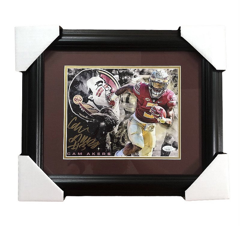 Cam Akers Autographed Signed FSU Seminoles Framed Rushing in Garnet 8x10 Photo Edit - JSA 
