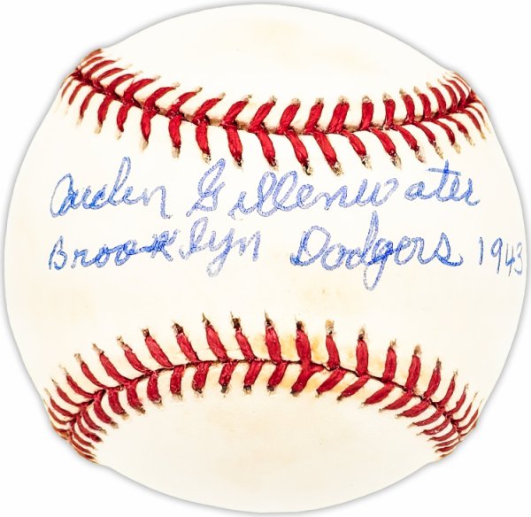 Carden Gillenwater Autographed Signed Official Nl Baseball Brooklyn Dodgers "1943" Beckett Beckett Qr #Bm25577 
