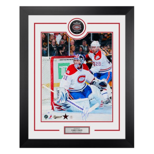 Carey Price Autographed Signed Montreal Canadiens Puck Logo 26x32 Frame