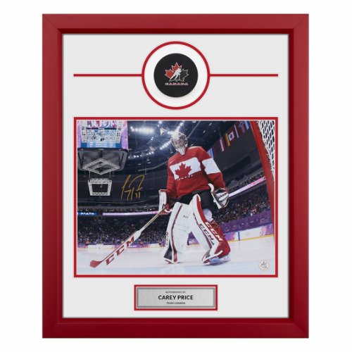 Carey Price Team Canada Autographed Signed Olympic 20x24 Puck Frame