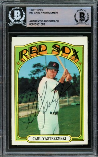 Carl Yastrzemski Signed Red Sox 32x36 Custom Framed Cut Display with Jersey  & Official Batting Titles Pin (PSA)